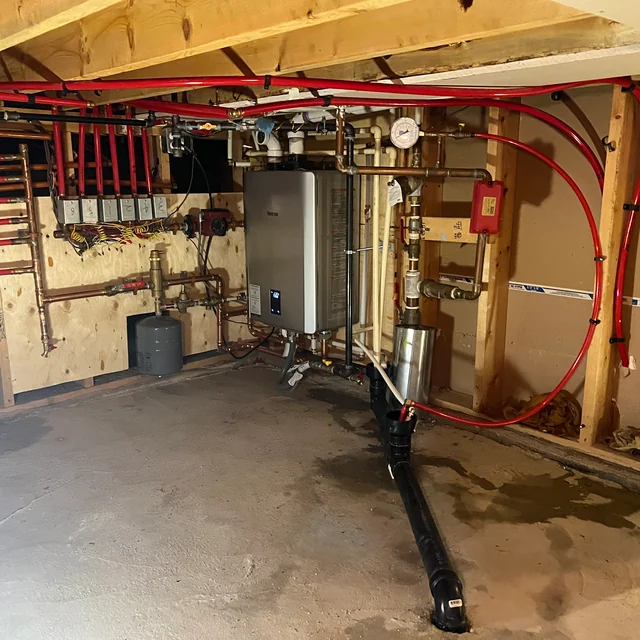 Basement heating equipment shown in the Vancouver West doctor’s home project source photo
